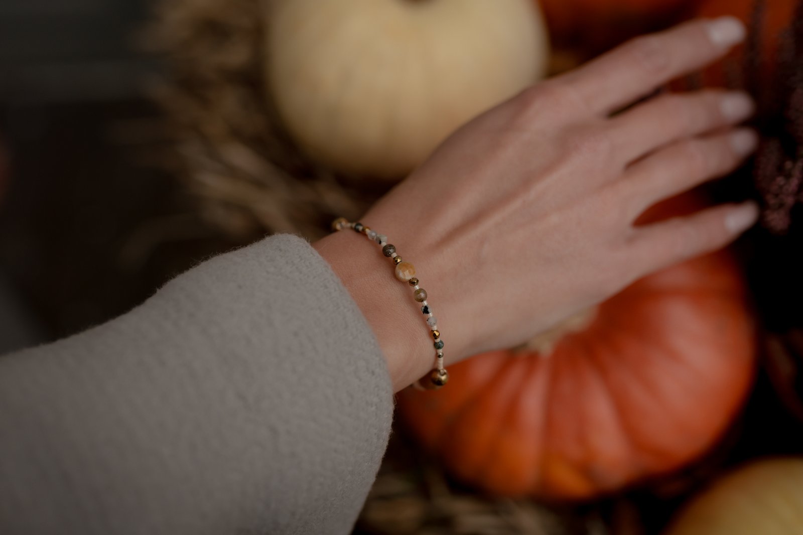 Bransoletka z Jaspisem Obsydianem i Labradorytem - obrazek 2