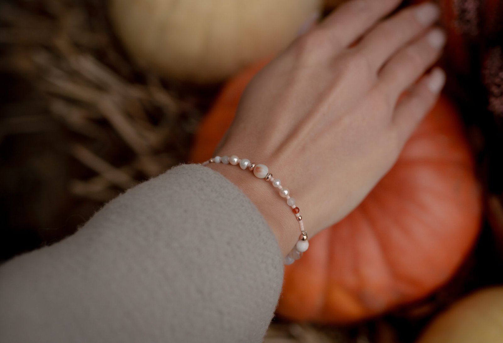 Bransoletka z Amazonitem i Kamieniem Słonecznym