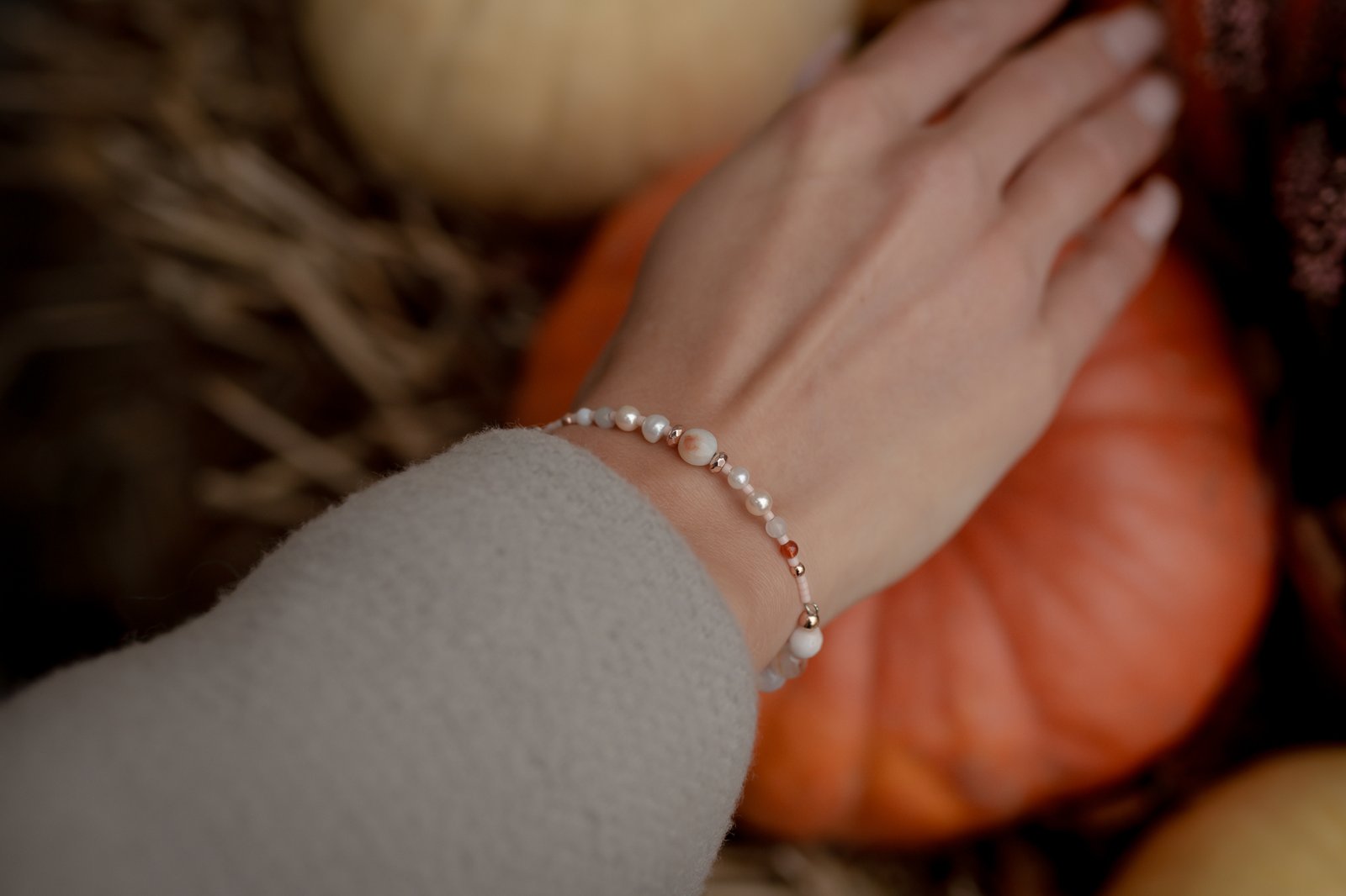 Bransoletka z Amazonitem i Kamieniem Słonecznym