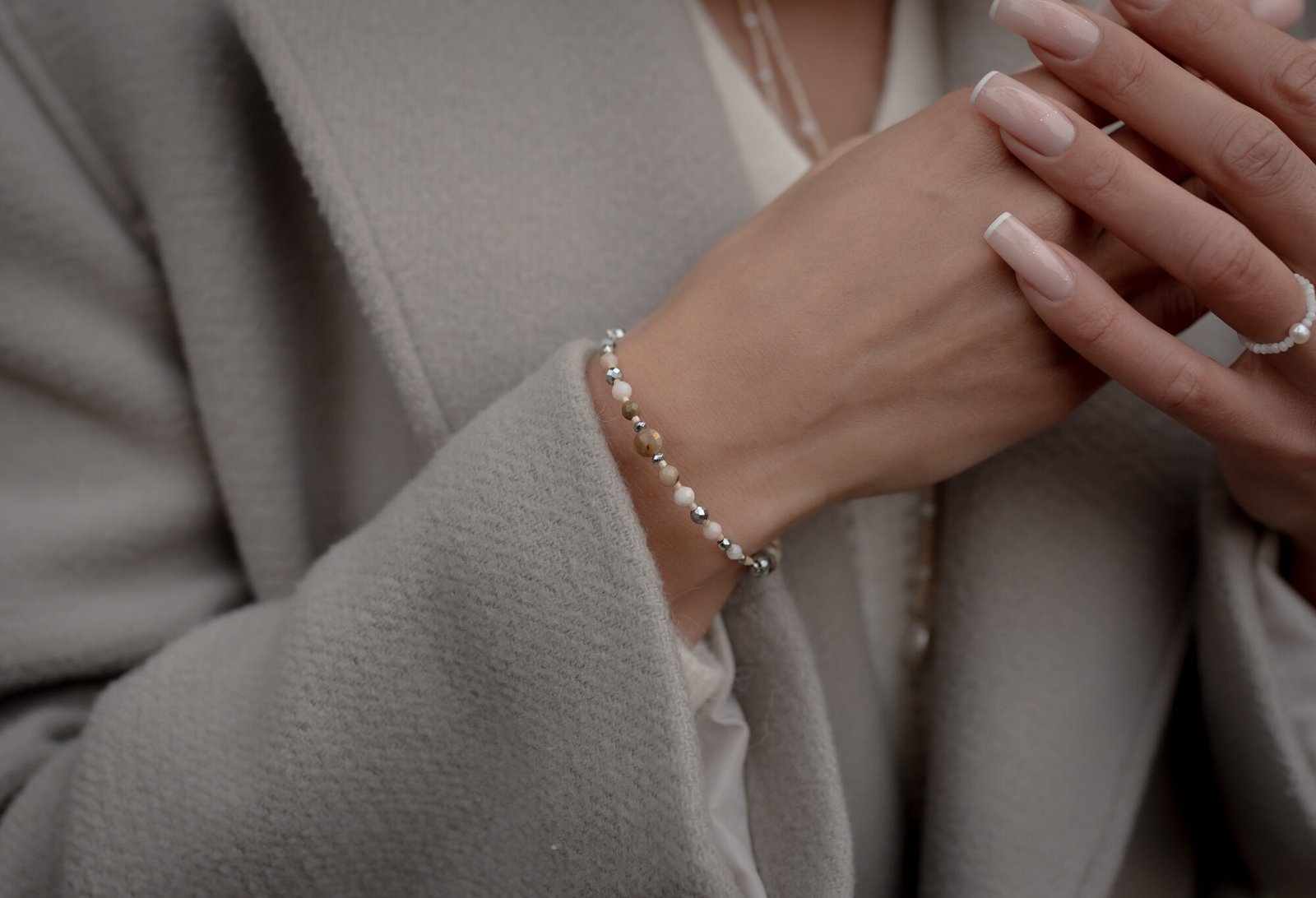 Bransoletka z Opalem Mokaitem i Jaspisem Dalmatyńskim