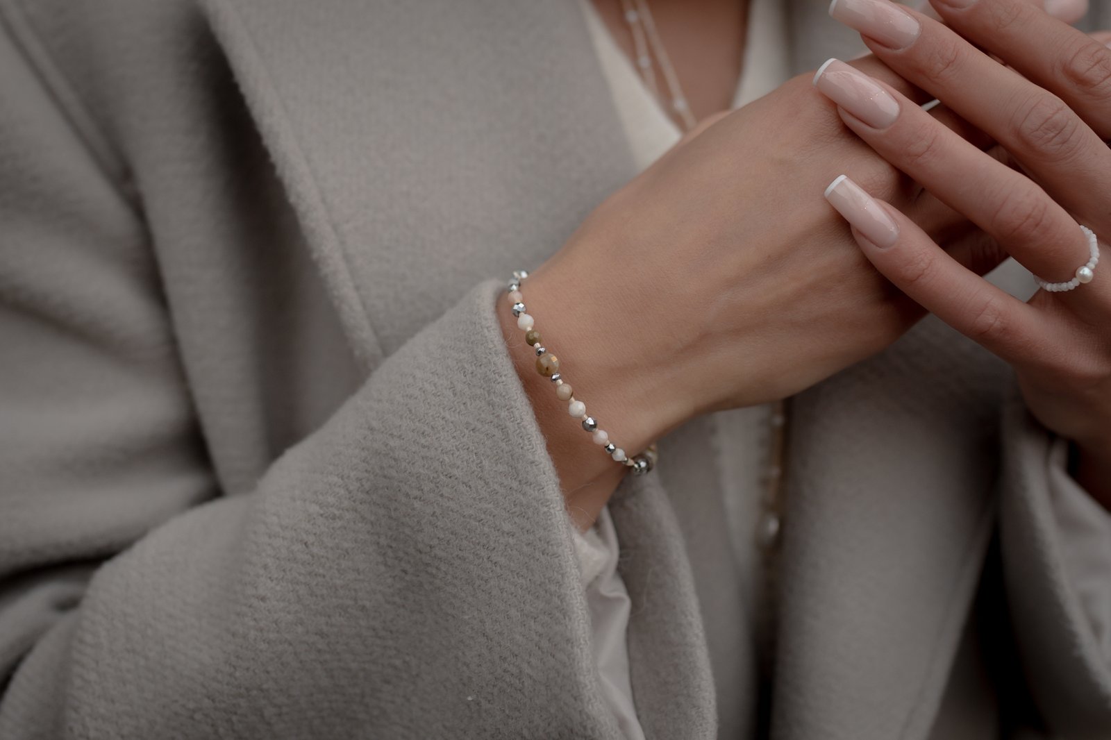 Bransoletka z Opalem Mokaitem i Jaspisem Dalmatyńskim