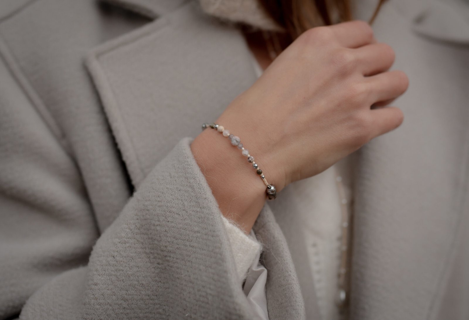 Bransoletka z Opali Obsydianów i Agatów