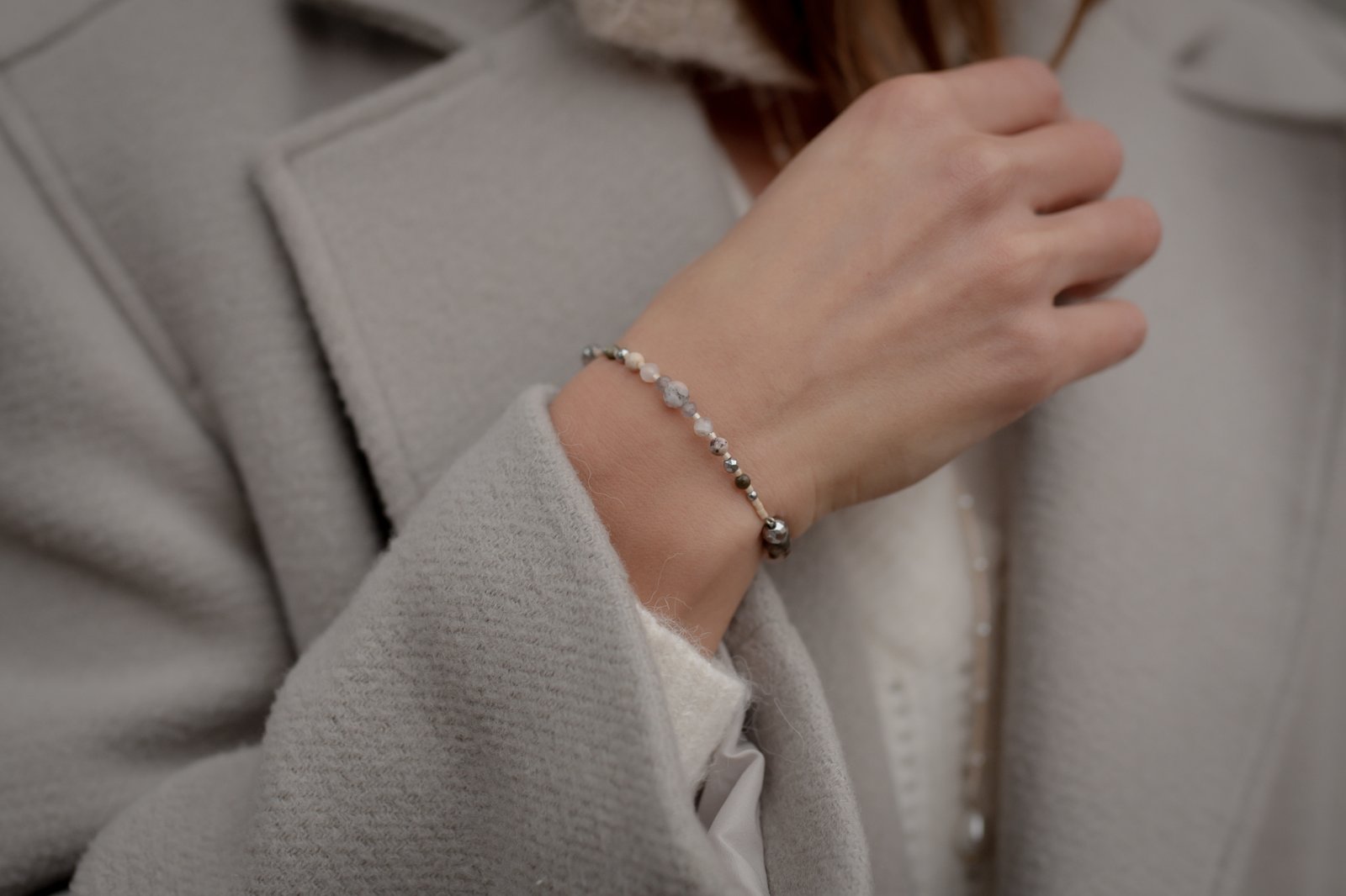 Bransoletka z Opali Obsydianów i Agatów