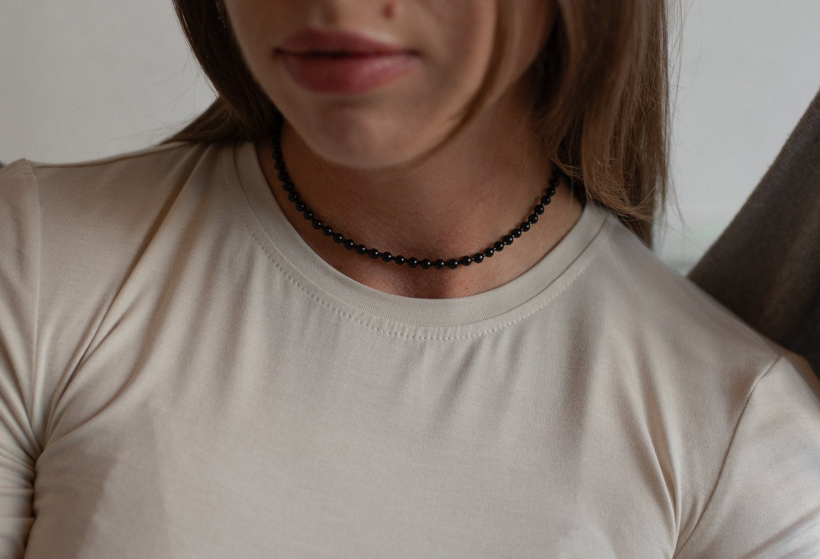 Naszyjnik z gładkich Onyksów