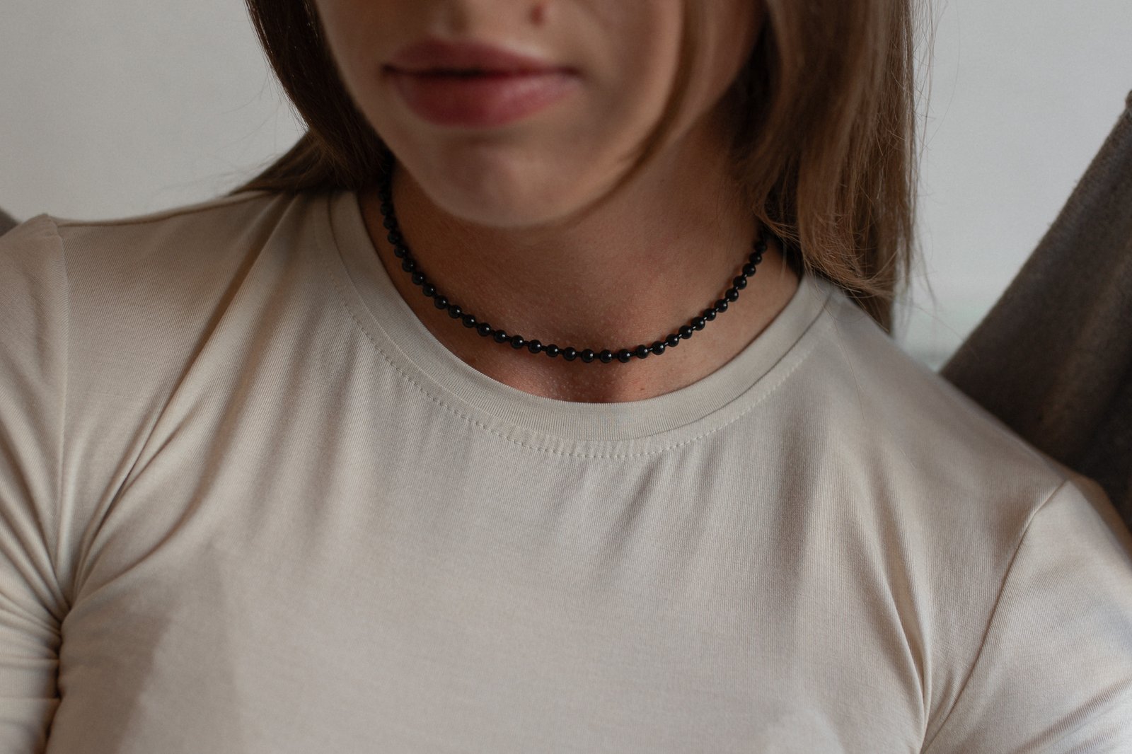 Naszyjnik z gładkich Onyksów