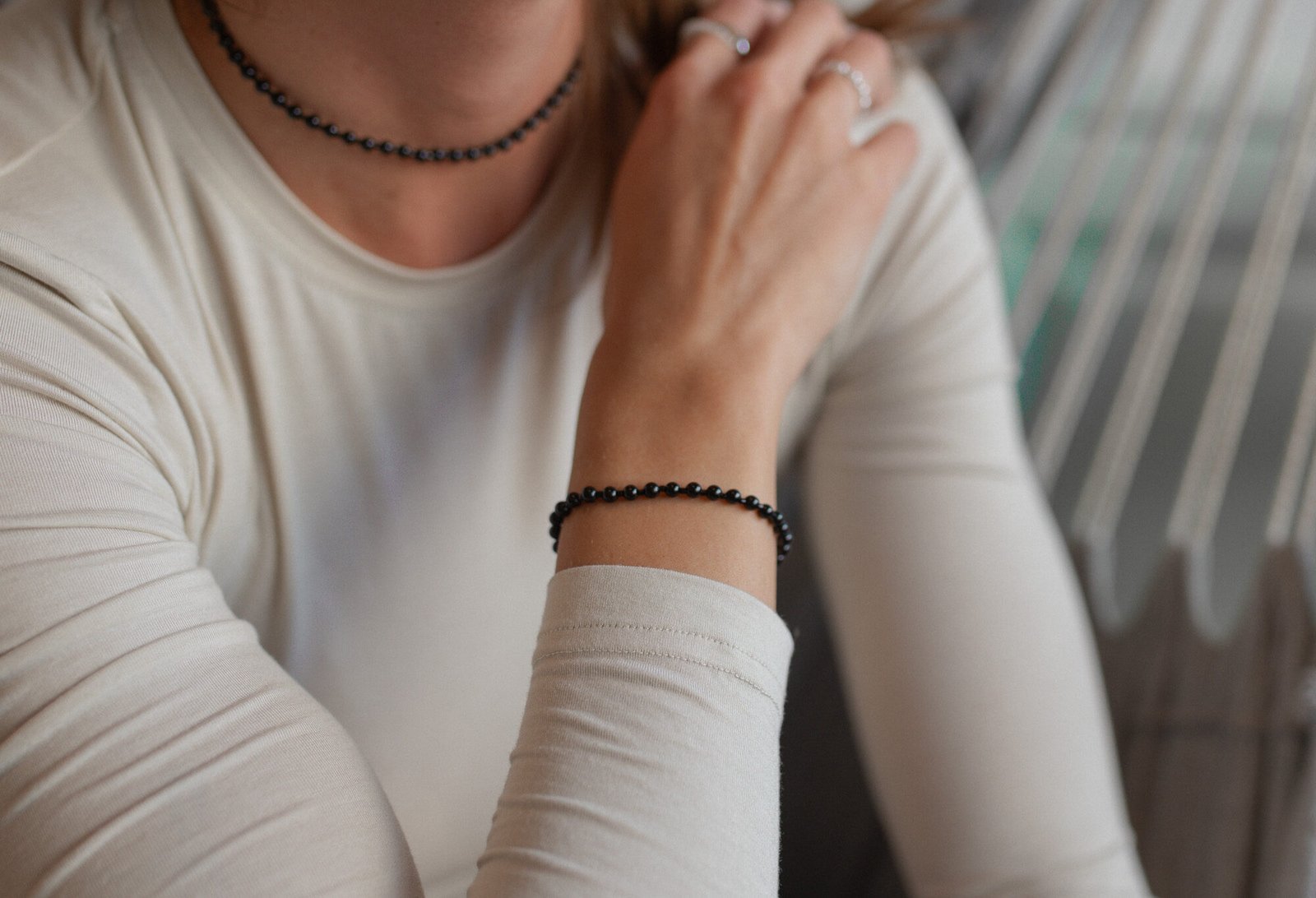 Alternative view of Bransoletka z gładkich Onyksów