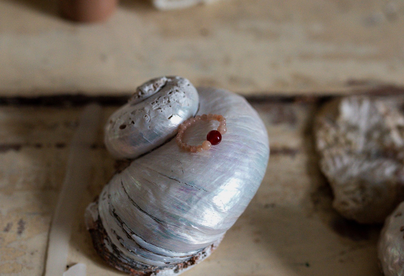 Pierścionek z Karneolem i Kamieniem Słonecznym