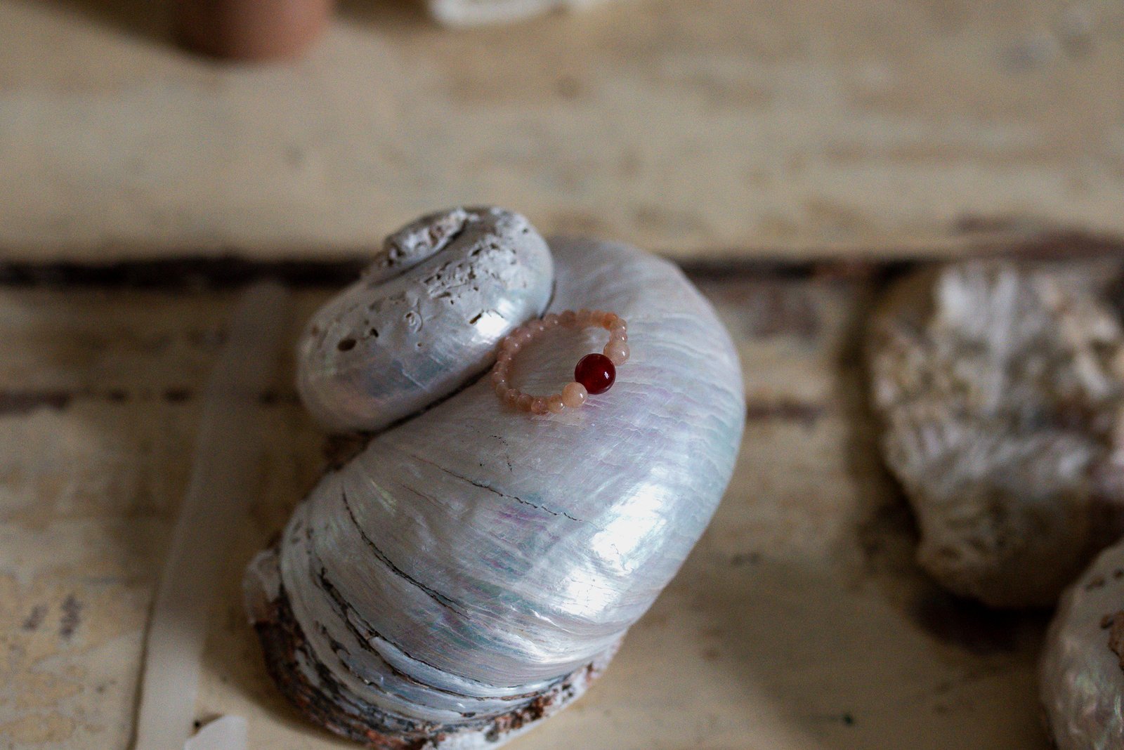 Pierścionek z Karneolem i Kamieniem Słonecznym