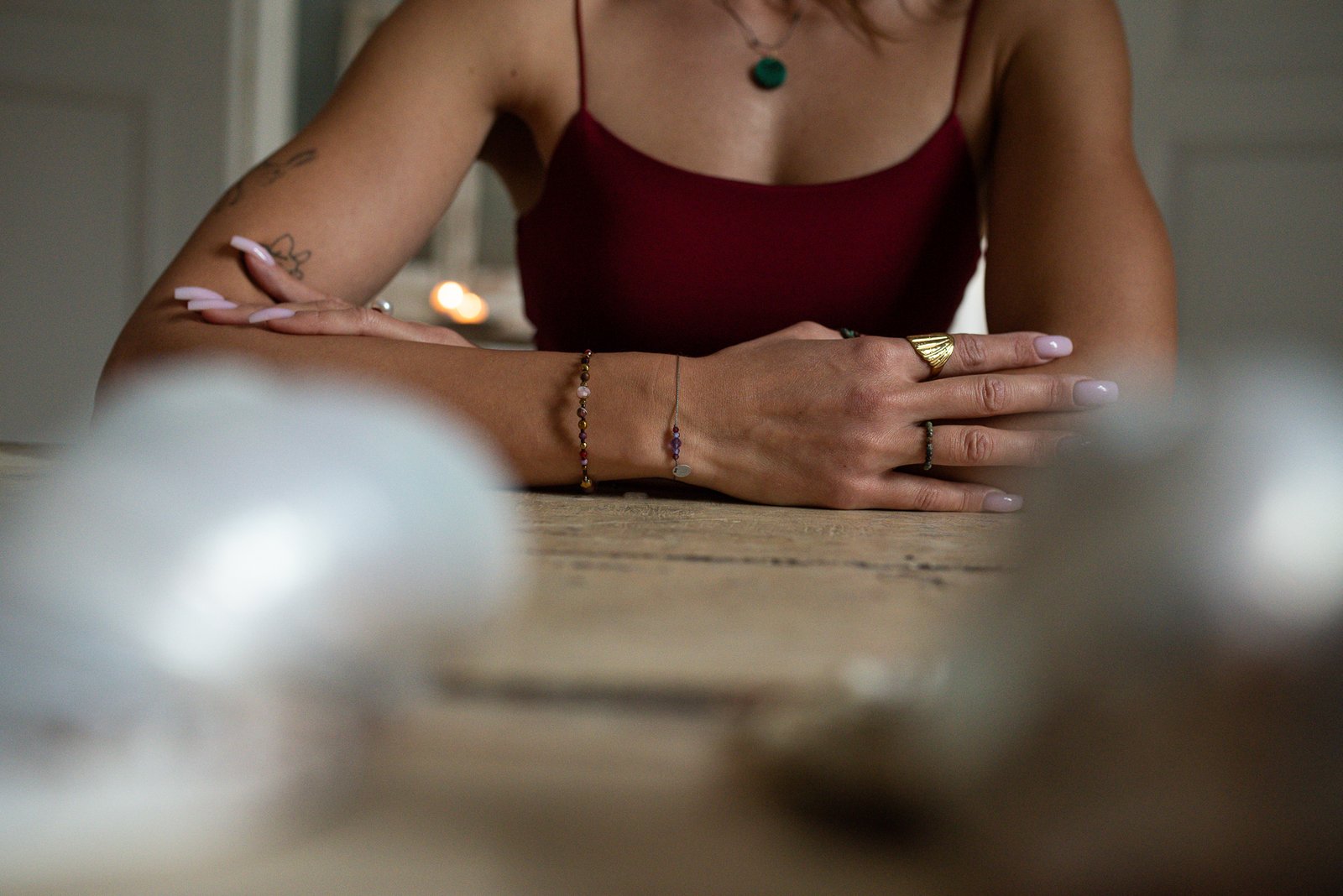 Bransoletka z Opalem Granatem i Agatem - obrazek 2