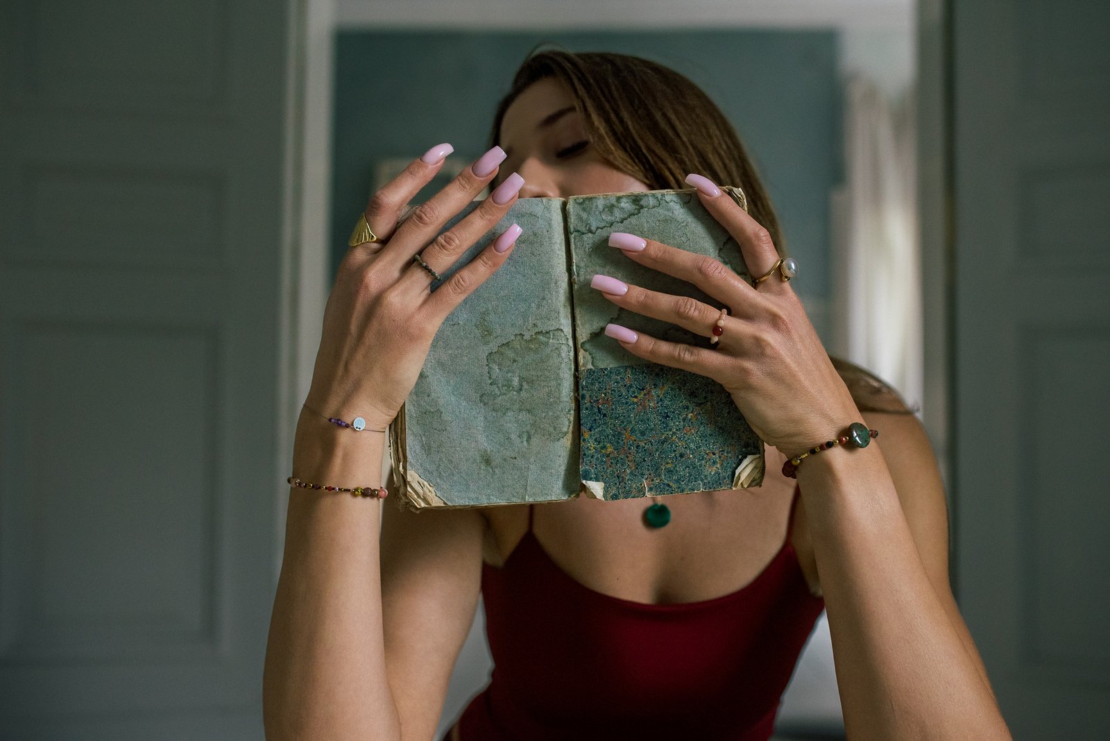 Pierścionek z Karneolem i Kamieniem Słonecznym - obrazek 3