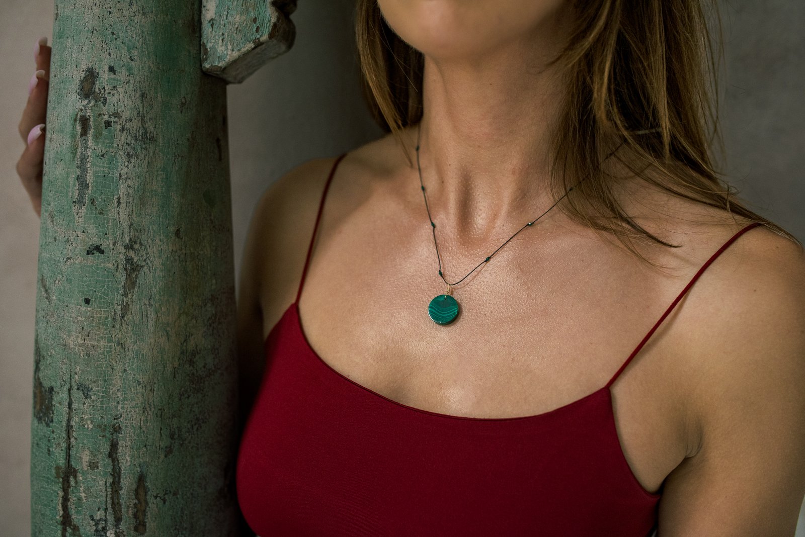 Wisiorek z Malachitem i Szmaragdem - obrazek 5