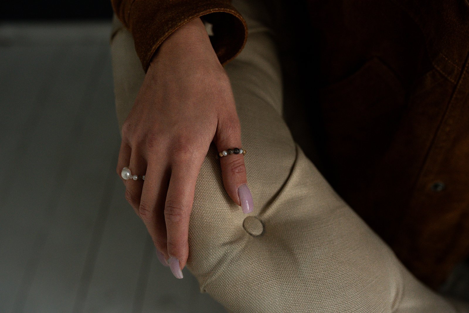 Pierścionek z Perłą Jaspisem i Turmalinem - obrazek 3