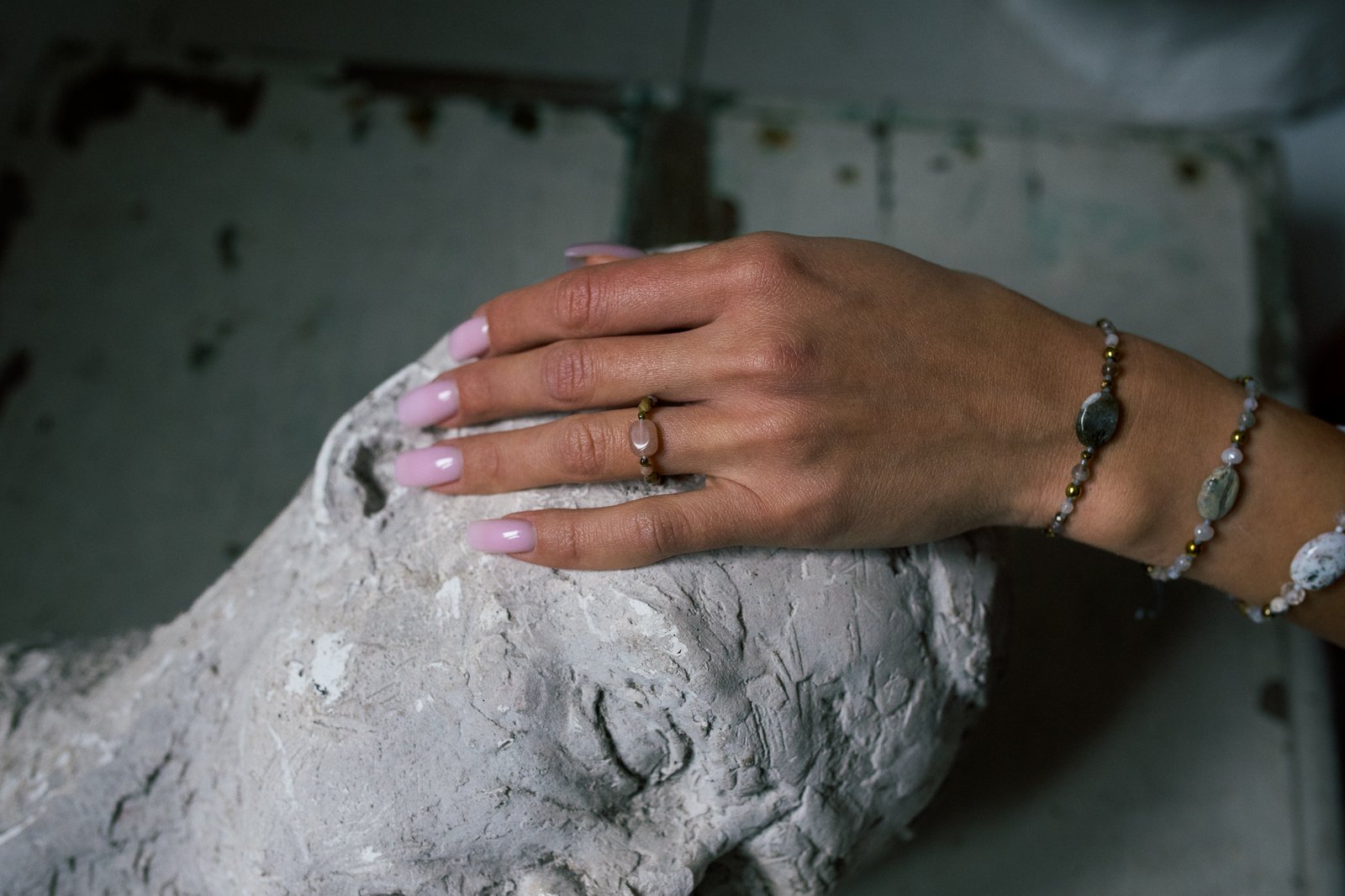 Pierścionek z Kamieniem Słonecznym i Opalem - obrazek 4