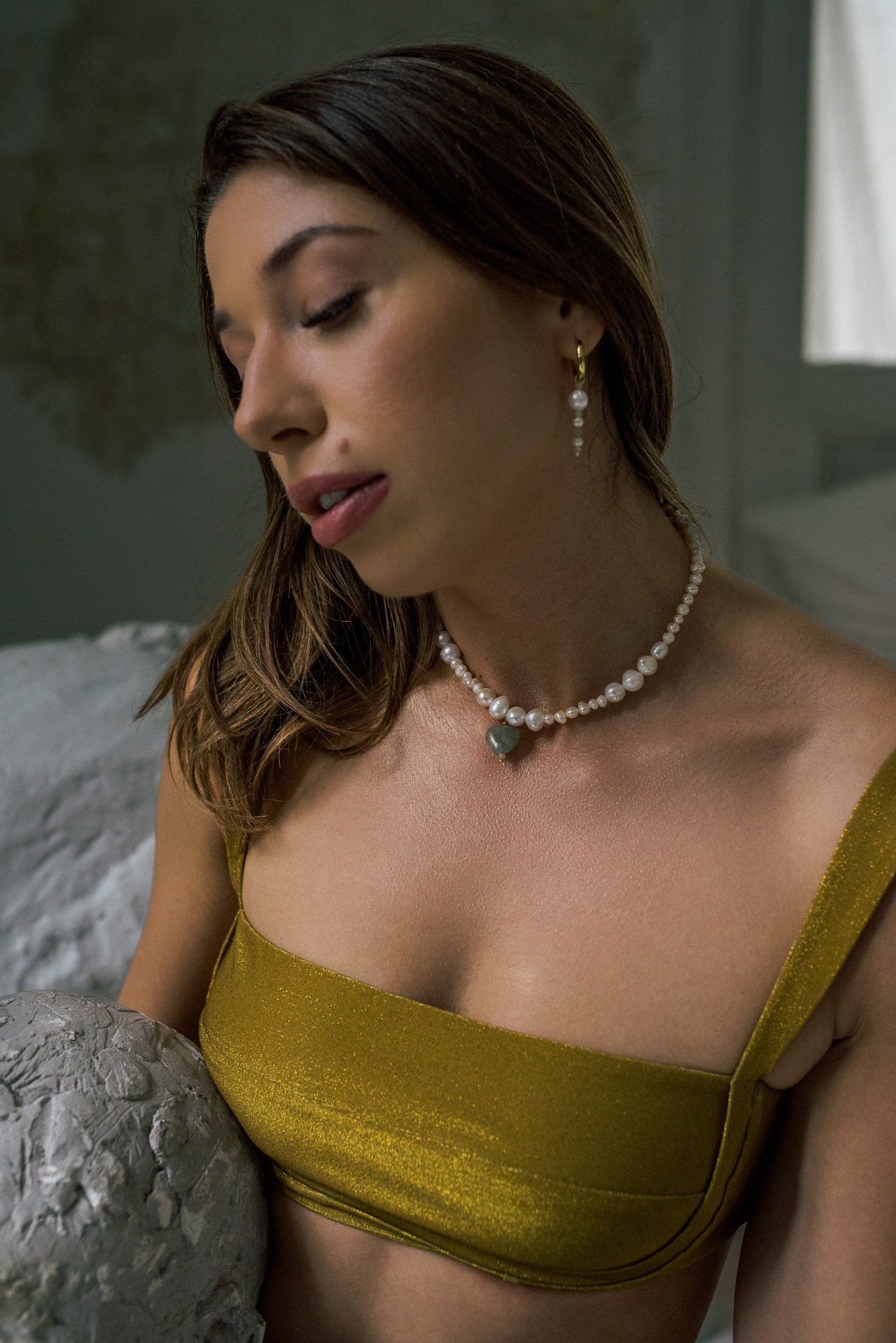 Kolczyki z Pereł i Kamienia Słonecznego - obrazek 5