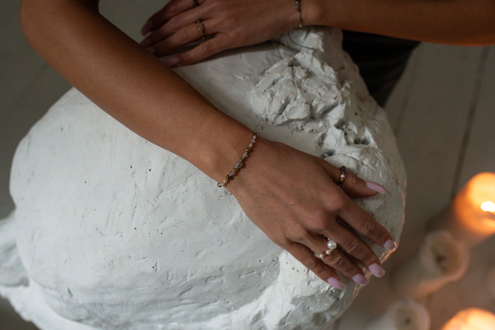 Bransoletka z Opalem Labradorytem i Obsydianem