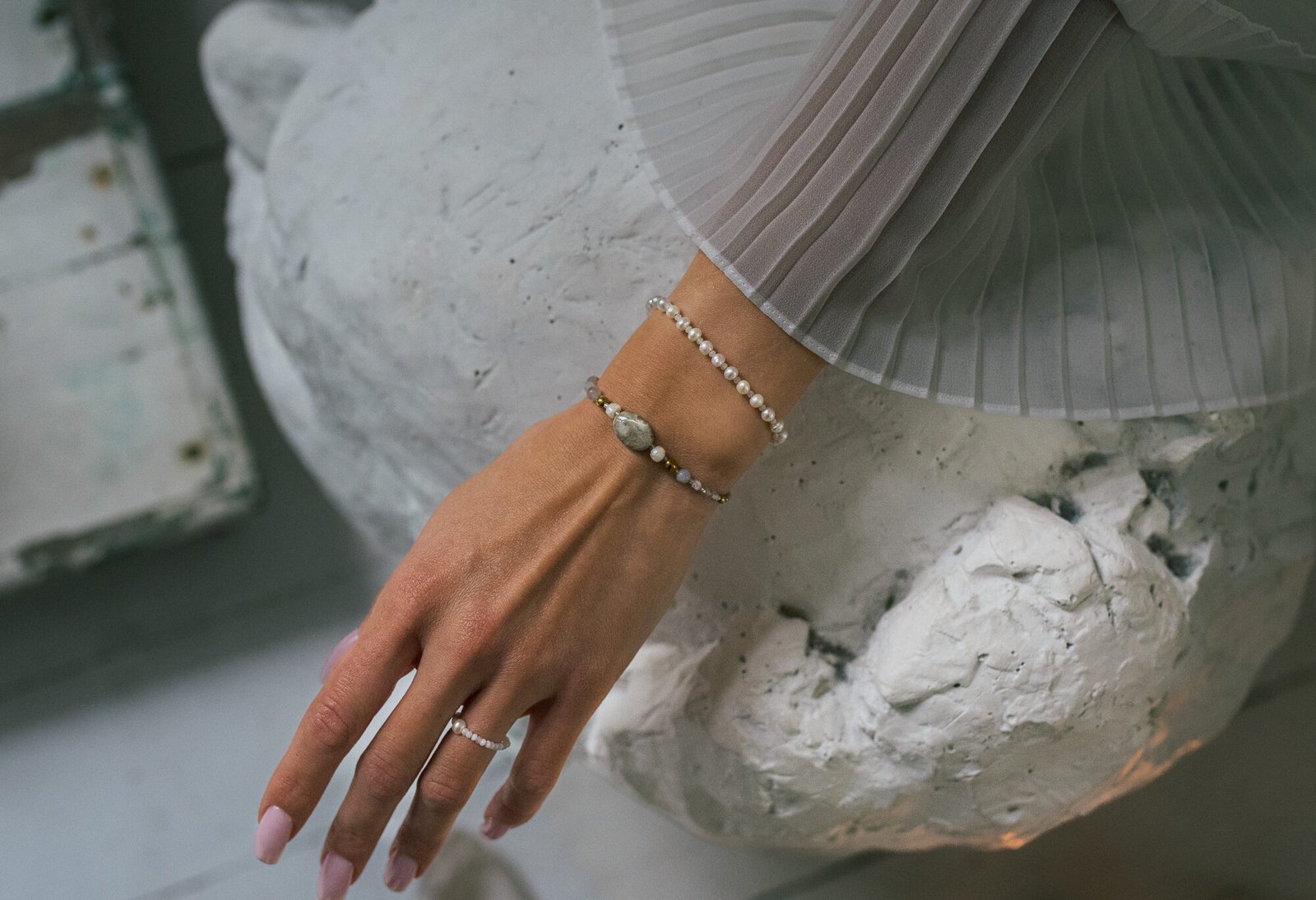 Bransoletka Harmonia Jaspis Agat Perła