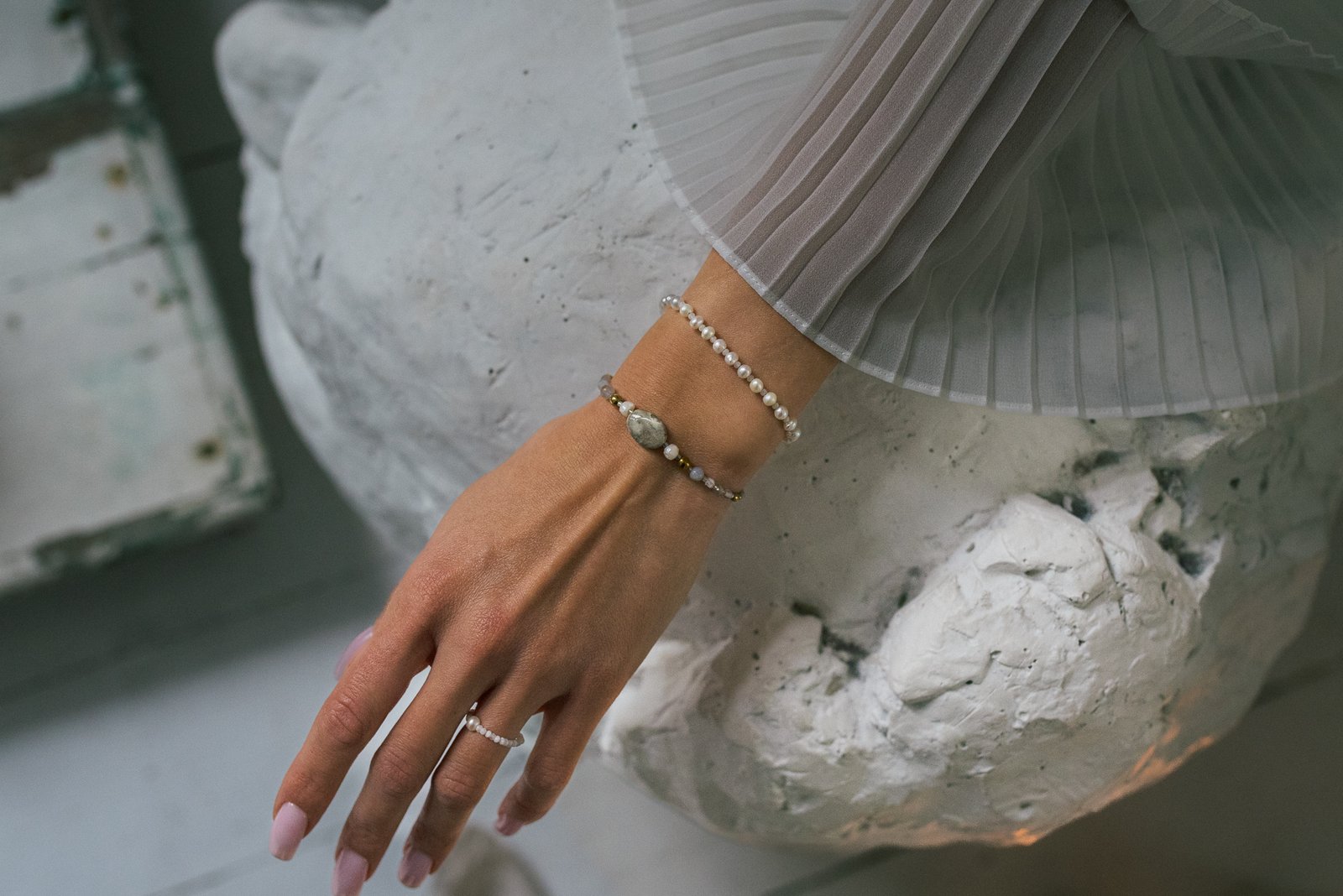 Bransoletka Harmonia Jaspis Agat Perła