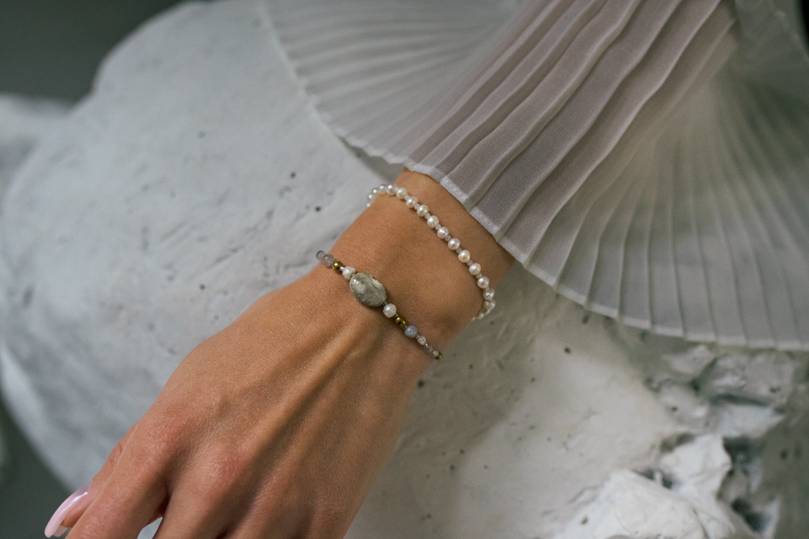 Bransoletka Harmonia Jaspis Agat Perła - obrazek 7